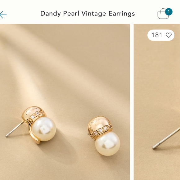 Anthropologie Gold and Pearl Stud Earrings - Picture 4 of 5